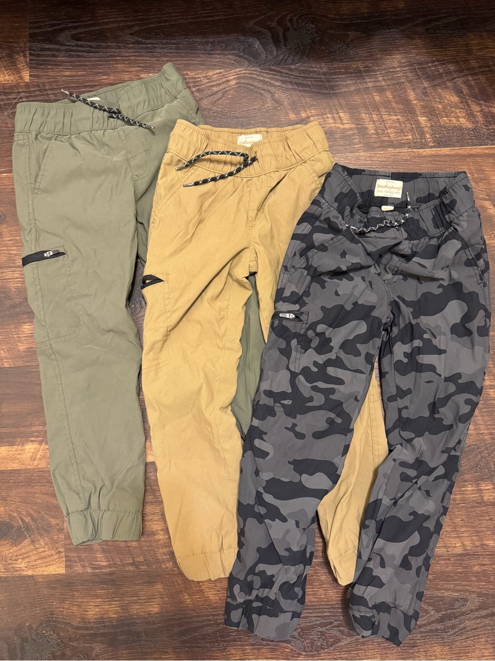Boys 3-Pair Jogger Pants Bundle – Olive, Tan & Camo